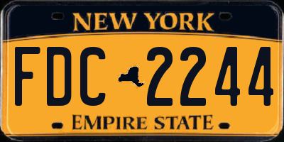 NY license plate FDC2244