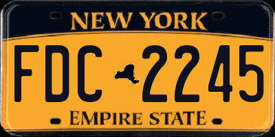 NY license plate FDC2245