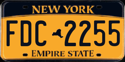 NY license plate FDC2255