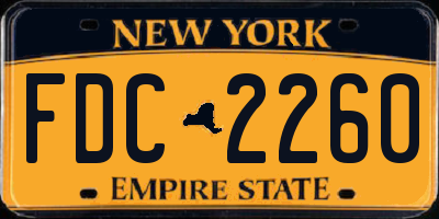 NY license plate FDC2260