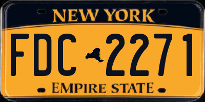 NY license plate FDC2271