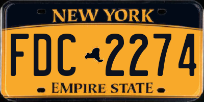 NY license plate FDC2274