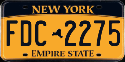 NY license plate FDC2275