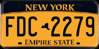 NY license plate FDC2279