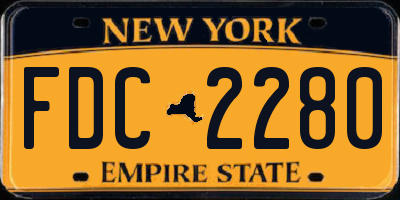 NY license plate FDC2280