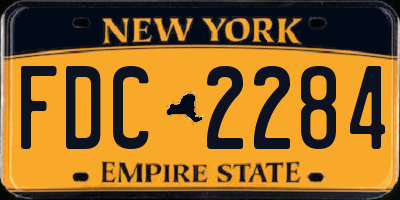 NY license plate FDC2284