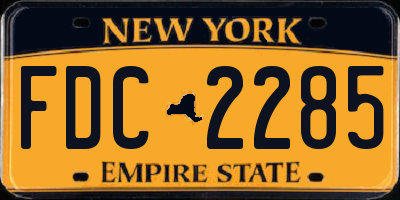 NY license plate FDC2285
