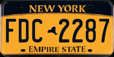 NY license plate FDC2287