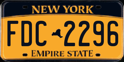 NY license plate FDC2296