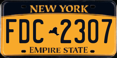NY license plate FDC2307