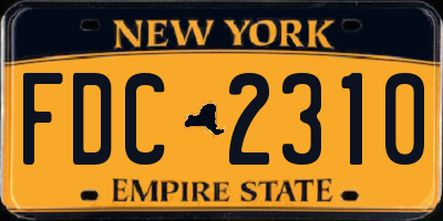 NY license plate FDC2310