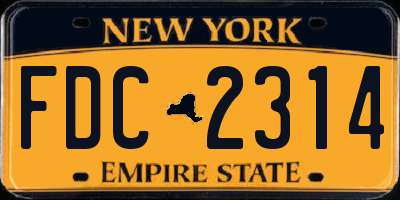 NY license plate FDC2314