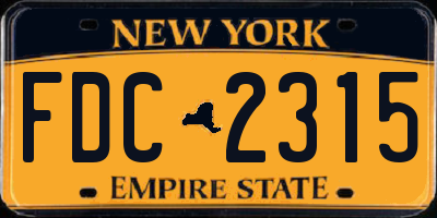 NY license plate FDC2315