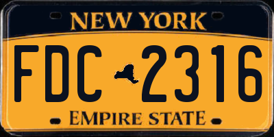 NY license plate FDC2316