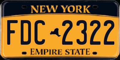 NY license plate FDC2322
