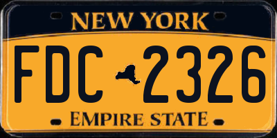 NY license plate FDC2326