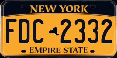 NY license plate FDC2332