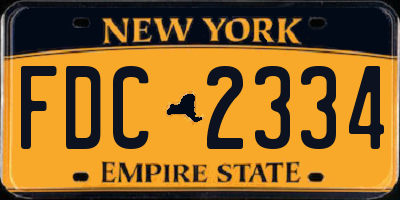 NY license plate FDC2334