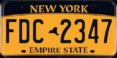 NY license plate FDC2347