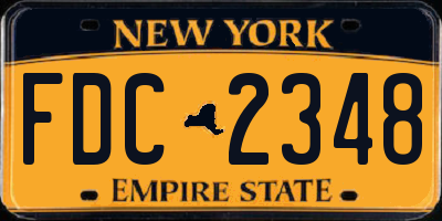 NY license plate FDC2348