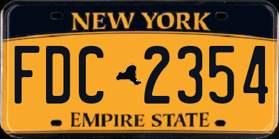 NY license plate FDC2354