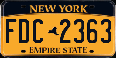 NY license plate FDC2363
