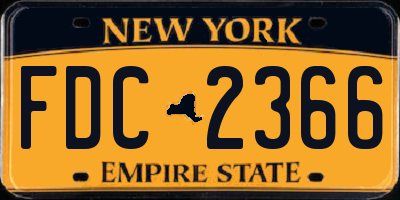 NY license plate FDC2366