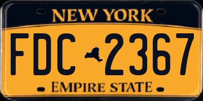 NY license plate FDC2367