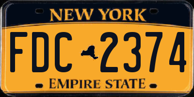 NY license plate FDC2374