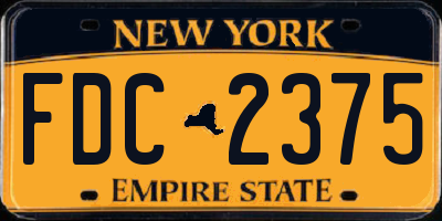 NY license plate FDC2375