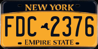 NY license plate FDC2376