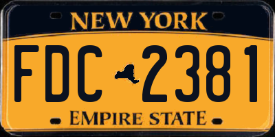 NY license plate FDC2381