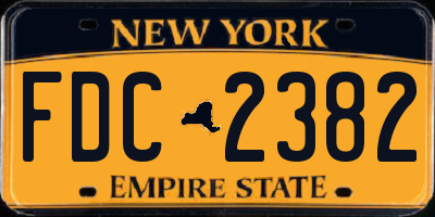 NY license plate FDC2382