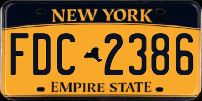 NY license plate FDC2386