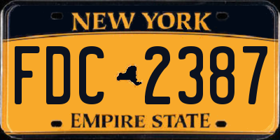 NY license plate FDC2387