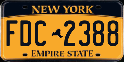 NY license plate FDC2388