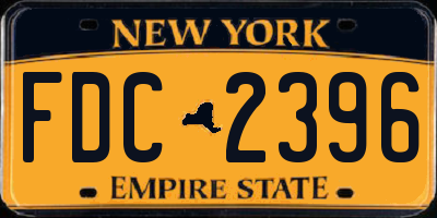 NY license plate FDC2396