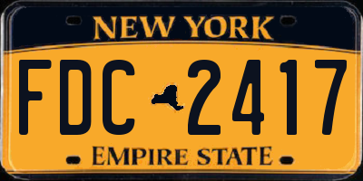 NY license plate FDC2417