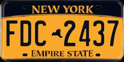 NY license plate FDC2437