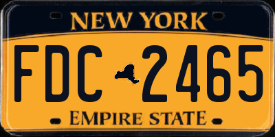 NY license plate FDC2465