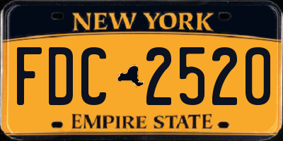 NY license plate FDC2520