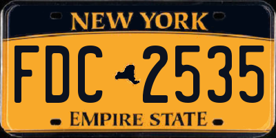NY license plate FDC2535