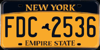 NY license plate FDC2536