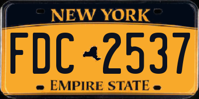 NY license plate FDC2537