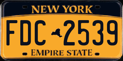 NY license plate FDC2539