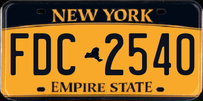 NY license plate FDC2540