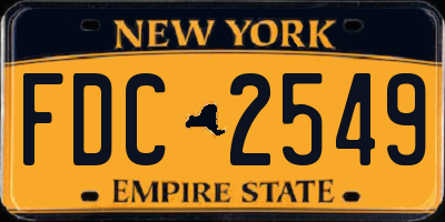 NY license plate FDC2549