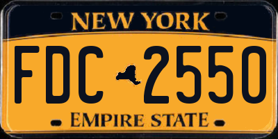 NY license plate FDC2550