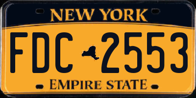 NY license plate FDC2553