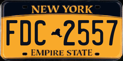 NY license plate FDC2557